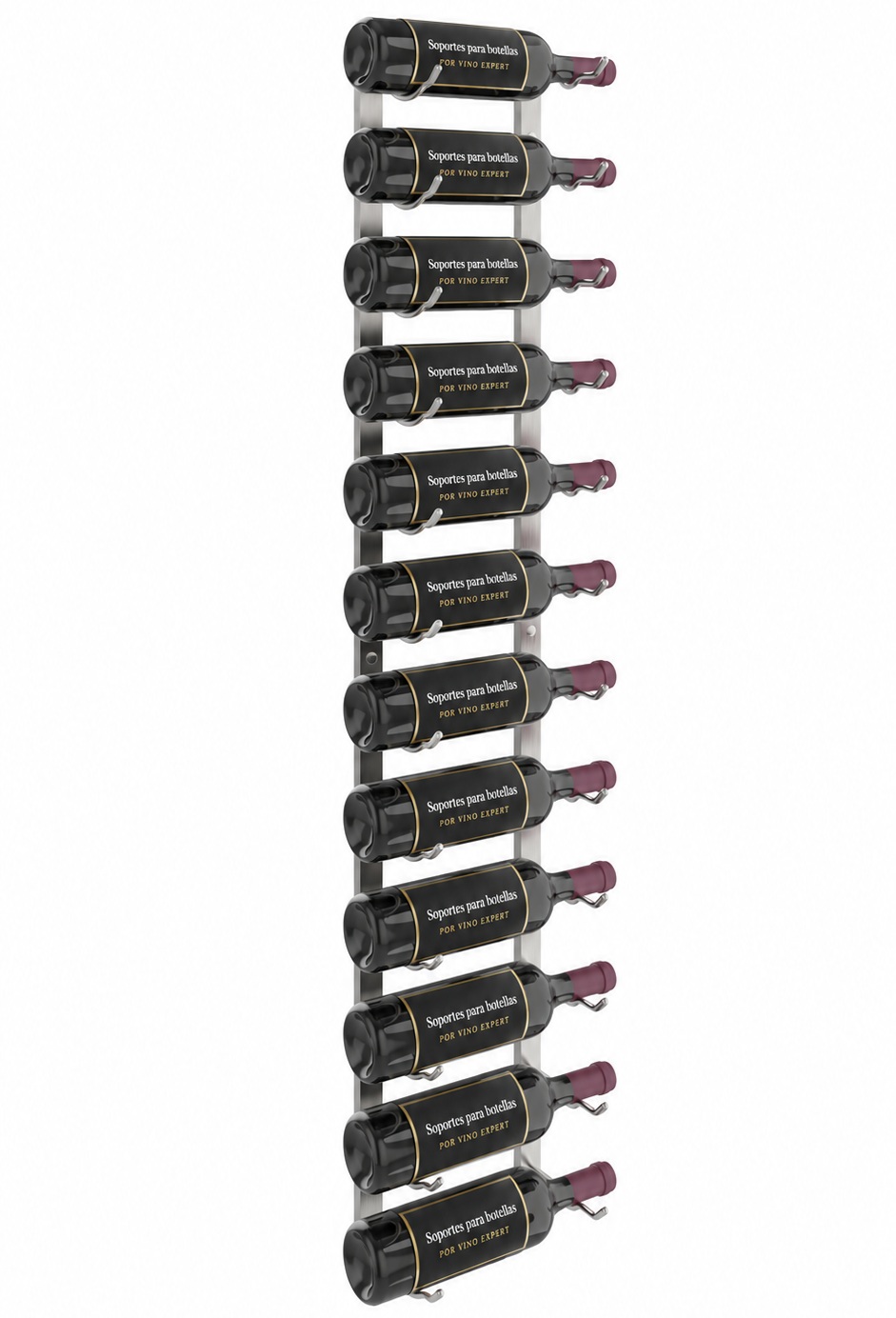 Soporte metálico de pared para botellas Serie W4 de 122 cm (de 12 a 36 botellas) - Imagen 6
