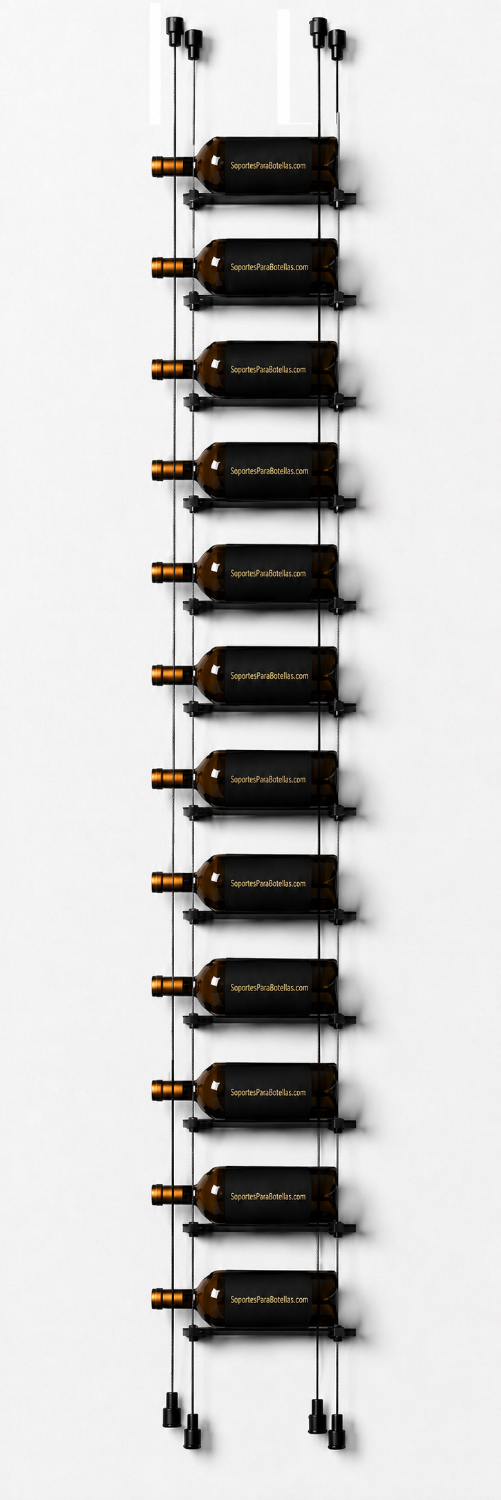 botellas de vino suspendidas