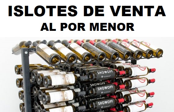 Islotes de venta y soportes para botellas