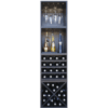 32 botellas de vino, 1 estante y 12 copas Merlot