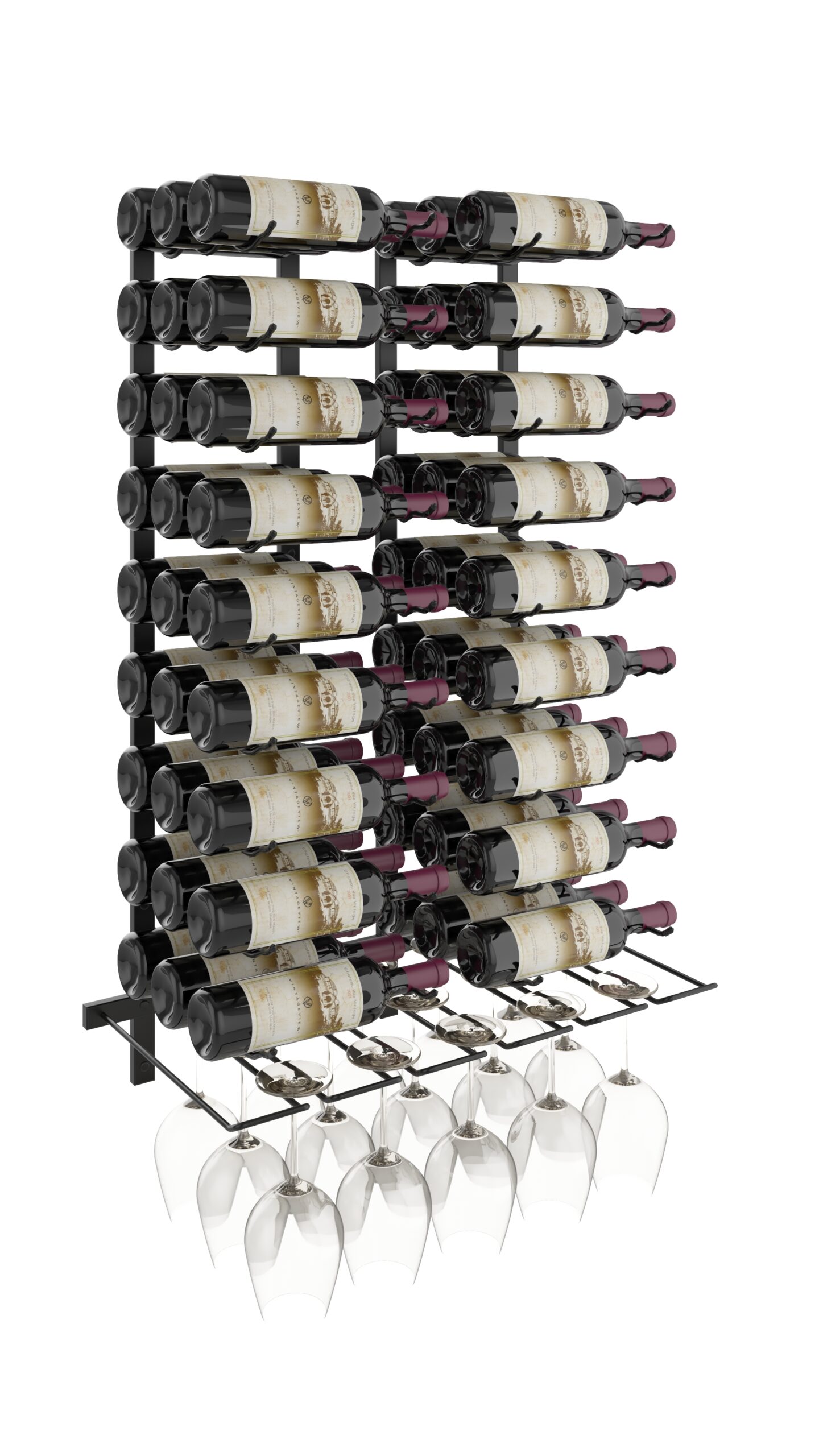 botellero de pared con copas